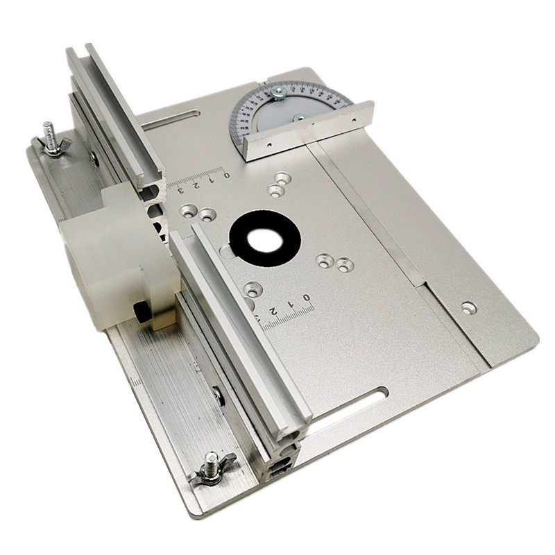 Multifuncional De Alumínio Placa De Inserção Do Router Mesa W/Miter Caliber E Cerca Tenon Para O Trabalhênios Trimmer Madeira Modelos Máquina De Gravura