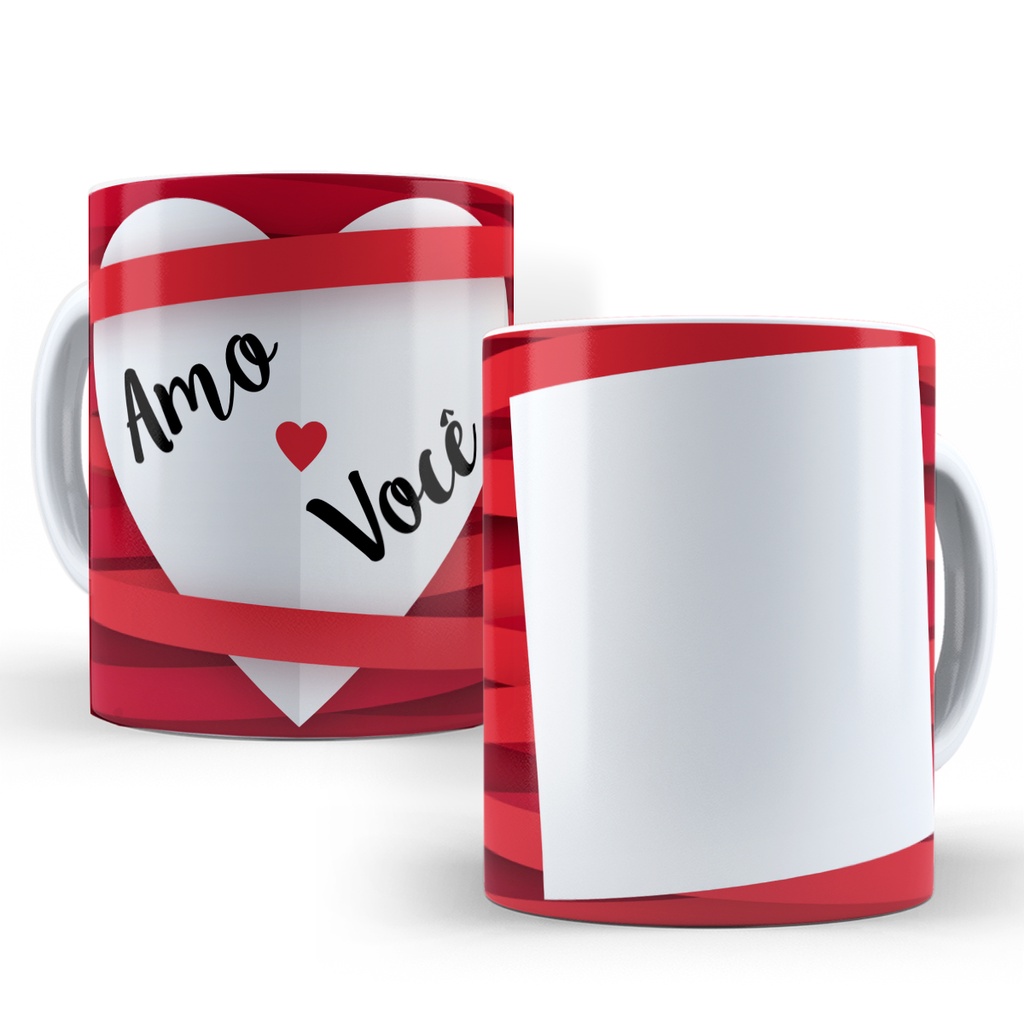 Caneca Personalizada Dia dos Namorados Porcelana Casal com Nome e Frases de Amor Mod. 583