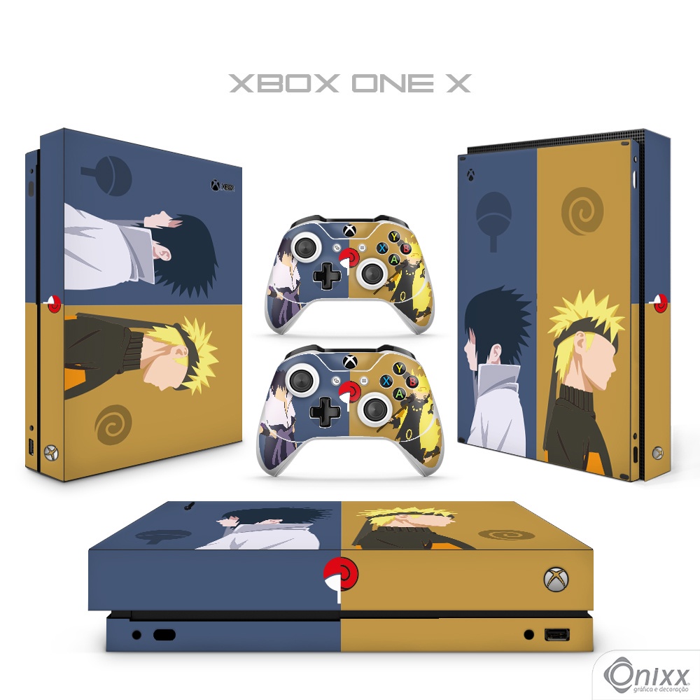 Skin XBOX ONE X Adesiva Naruto e Sasuke Minimalist