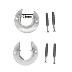 Par de Suporte Flange Aberta para Cortina em Alumínio 28mm Várias Cores