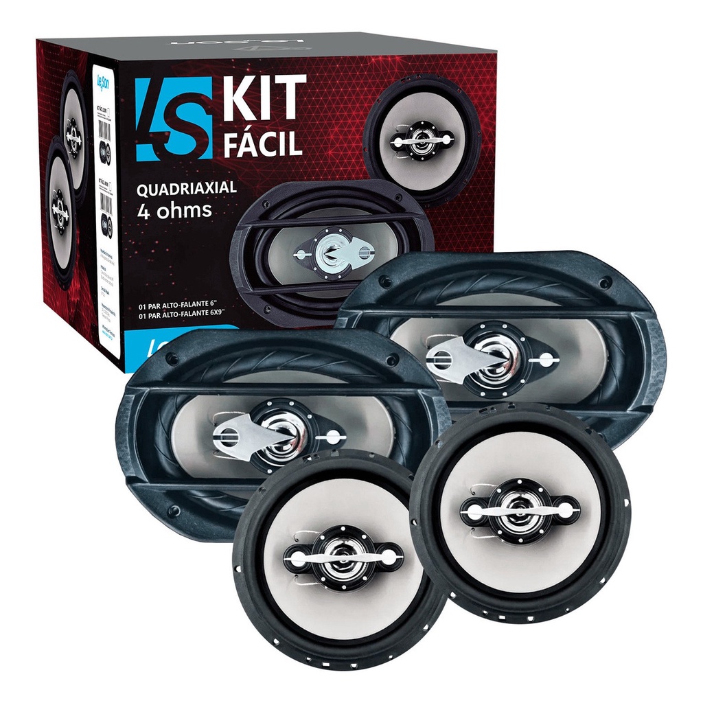Kit Facil Alto Falantes 6 Pol 6x9 Pol 280w Rms Quadriaxial - Spare Parts and Accessories for Vehicles