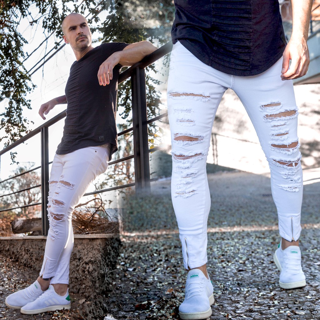 calça skinning branca masculina