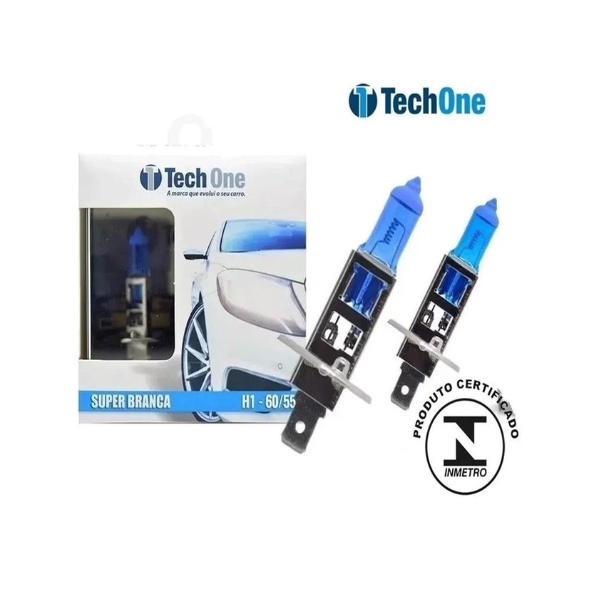 Par Lampada Super Branca H1 Tipo Xenon 12v 55w Techone