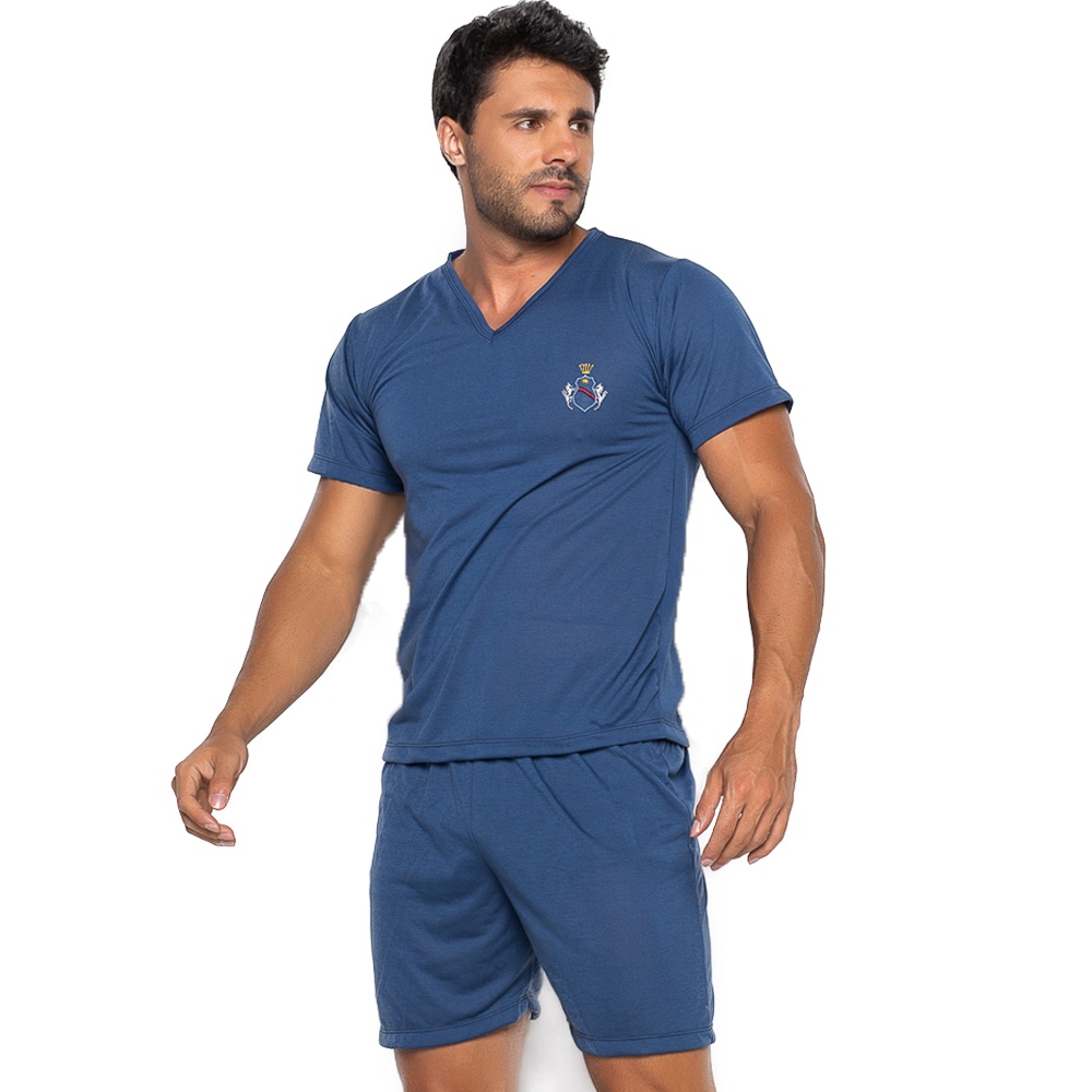 Pijama Bravaa Store Masculino Adulto Curto Verão Manga Curta E Short 008 em Oferta na Shopee