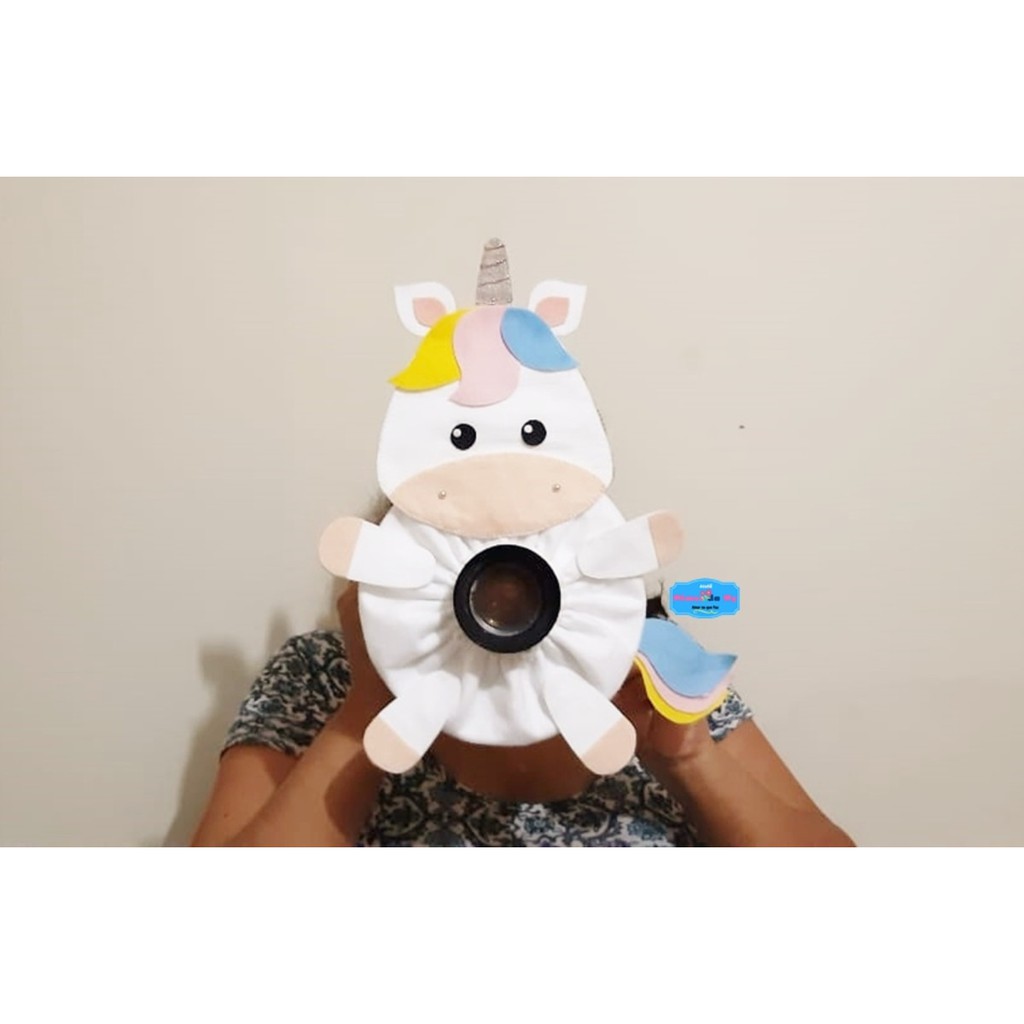 Lens pet Unicornio - Puppet de lente de câmera Fotográfica