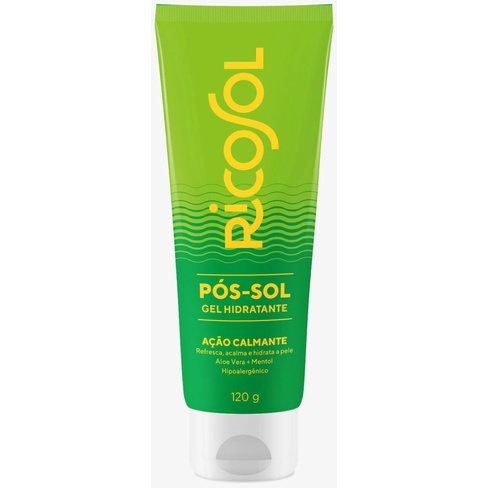 Ricosol Pós-sol Gel hidratante Ação calmante - Aloe Vera + Mentol 120g em Oferta na Shopee
