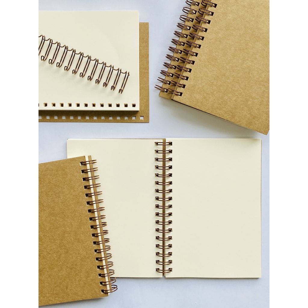 Caderneta A6 (Capa Kraft - Wire-o) - Marfim