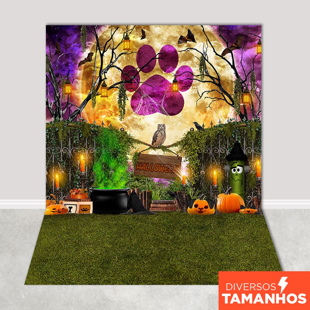 Fundo Fotográfico Pet Halloween Cenário Floresta Painel Em Tecido Sublimado 1,20x1,70m - PET-80 em Oferta na Shopee