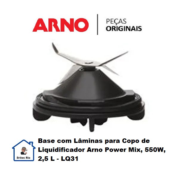 Base com Laminas para Copo de Liquidificador Arno Power Mix, 550W,   2,5 L - LQ31 Original SEM ANEL DE VEDAÇÃO