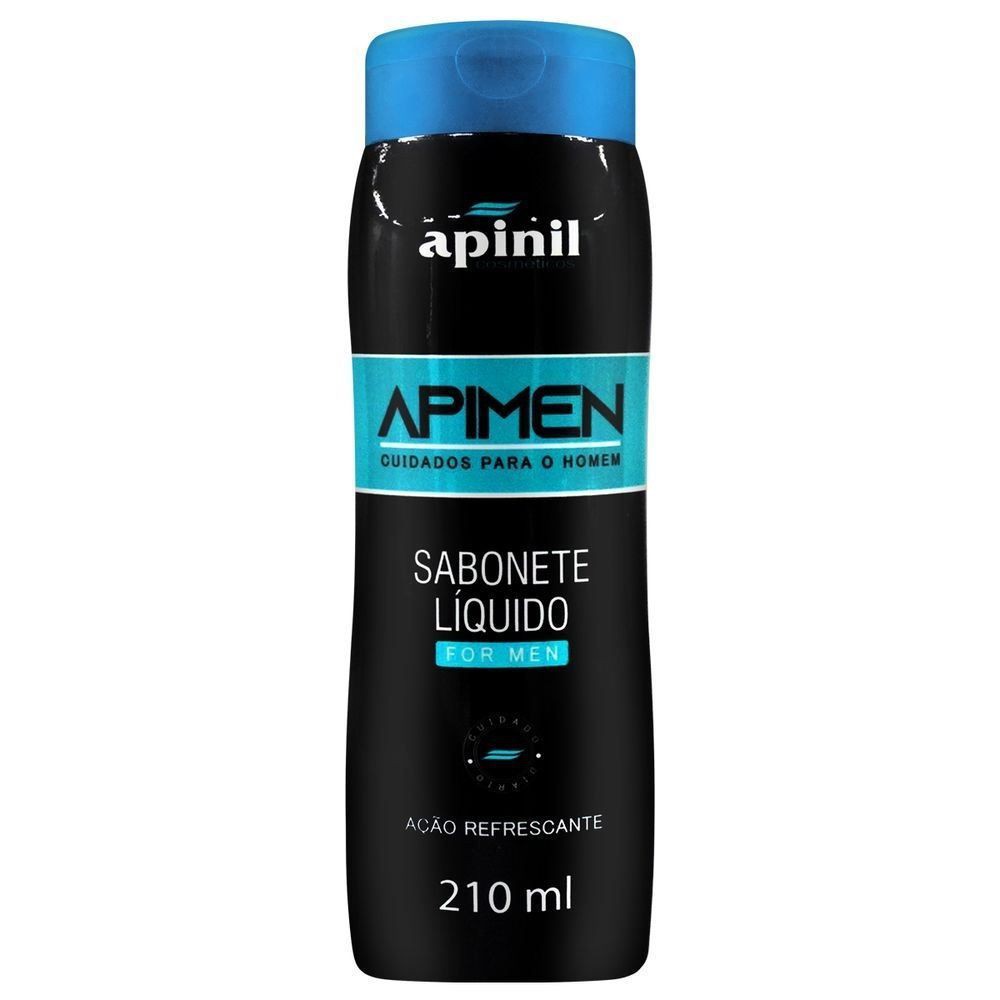 Sabonete íntimo masculino líquido sensação refrescante Apimen protege contra fungos e bactérias 210ml Envio Discreto