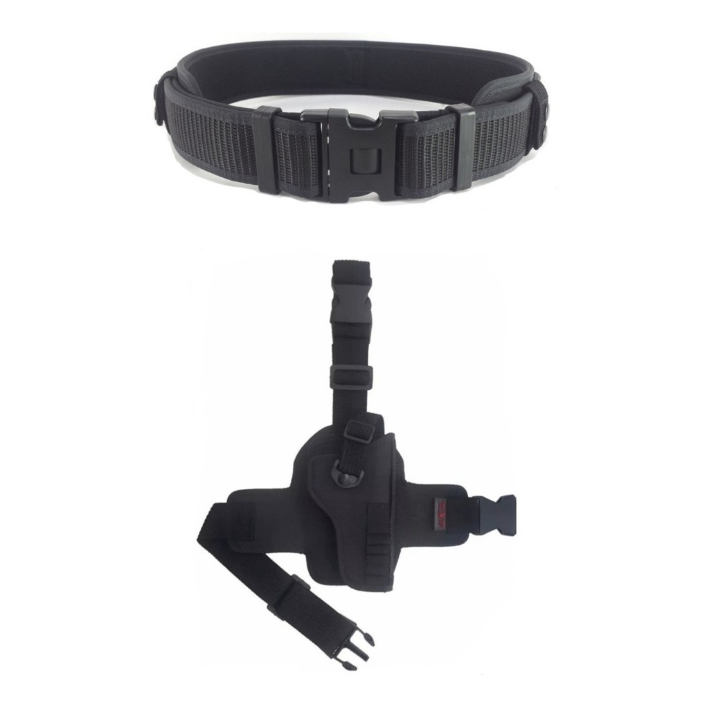 Kit 2 Coldres De Coxa Para Revolver 38+ 1 Cinto   Polímero  .