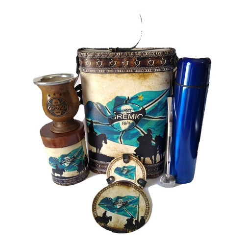 Mateira De Chimarrão Do Grêmio 1litro Top Completa Com Todos Acessórios Para Chimarrão De Qualidade