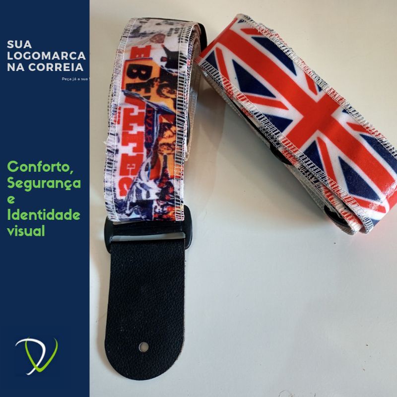 Alça/Correia personalizada (ESCOLHA SUA ESTAMPA) ideal para guitarra/contrabaixo/ukulele/violão. alta performance