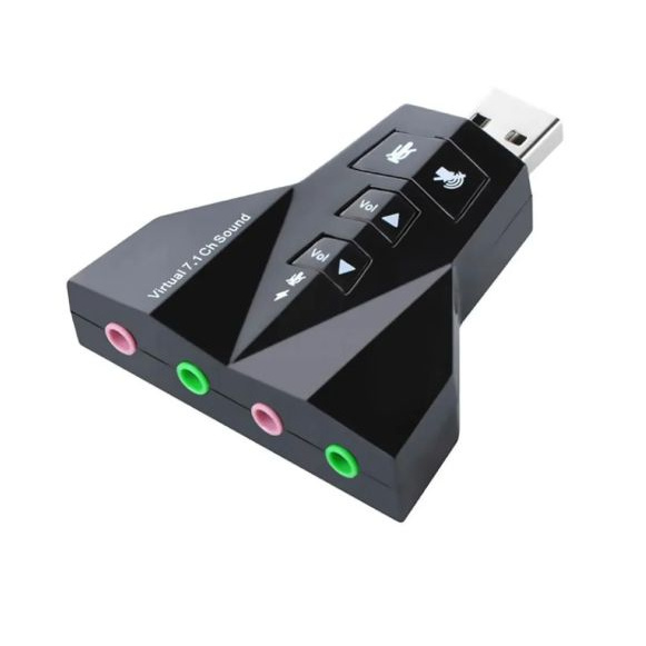 Placa De Som Adaptador Usb 7.1 Entrada P2 Fone Microfone