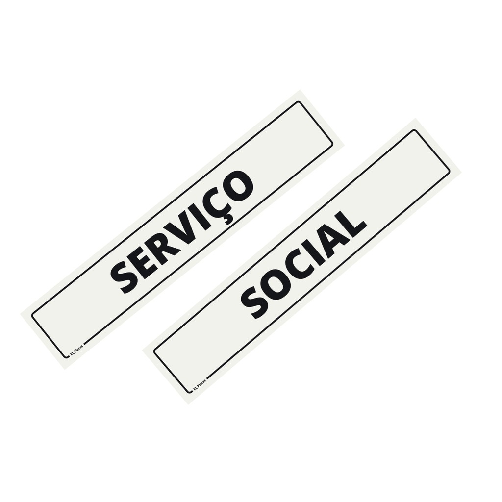 Kit 02 Placas de Sinalização Elevador Social e Elevador Serviço 25 x 05 Cm