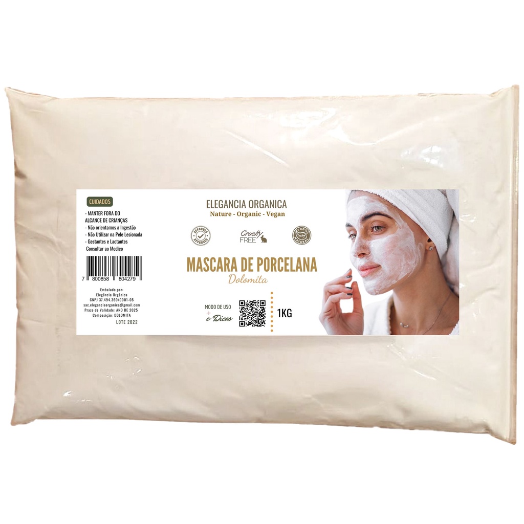 Dolomita Mascara De Porcelana Natural 100% Pura