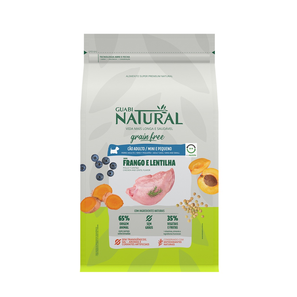 Ração Guabi Natural Grain Free Cão Adt Mini Fgo Lent 10,1kg