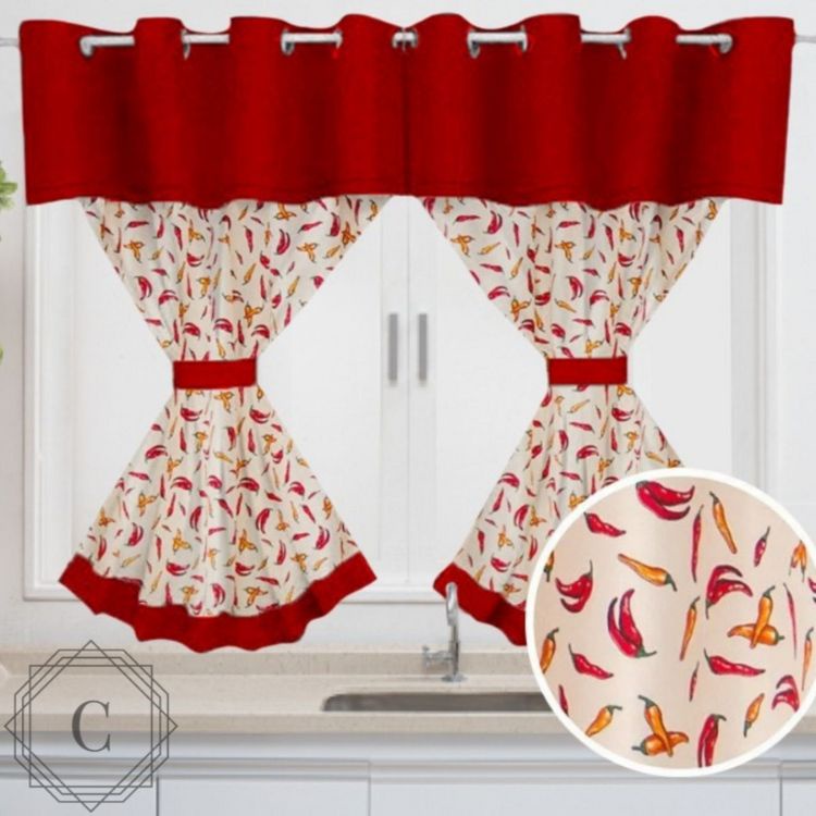 Cortina Estampada Vermelha: Onde Comprar | BuscaProdutos