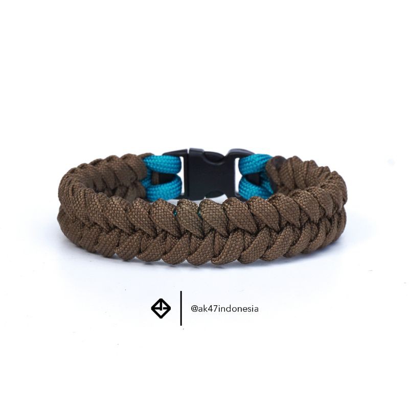 Pulseira De Corda Plana Coyote Paracord Com Fivela De Osso De Mandíbula De Tubarão
