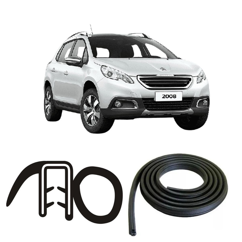 BORRACHA DE PORTA DIANTEIRA PRETA ESTRIADA PEUGEOT 2008 em Oferta na Shopee