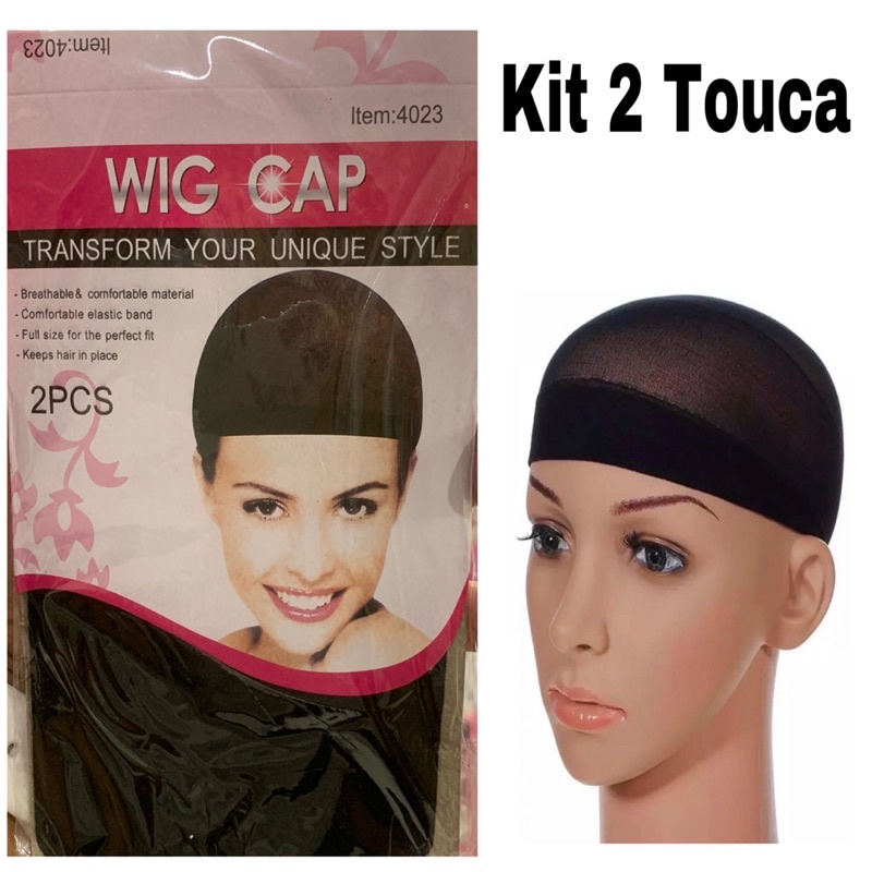 KIT 2 Touca Cap Para Wig Touca Fina Para Prender Cabelos Peruca, Full Lace, Front Lance