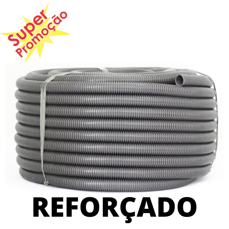 Conduite Eletroduto 3/4 Reforçado Cinza Rolo 50Mt Elétrico