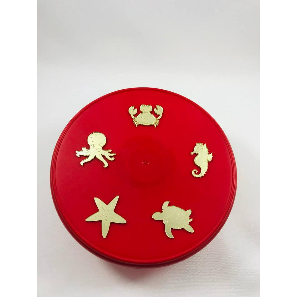 50 Aplique Kit Fundo do Mar em Acrílico Espelhado Dourado - 4cm - Kit com 50 Unidades.