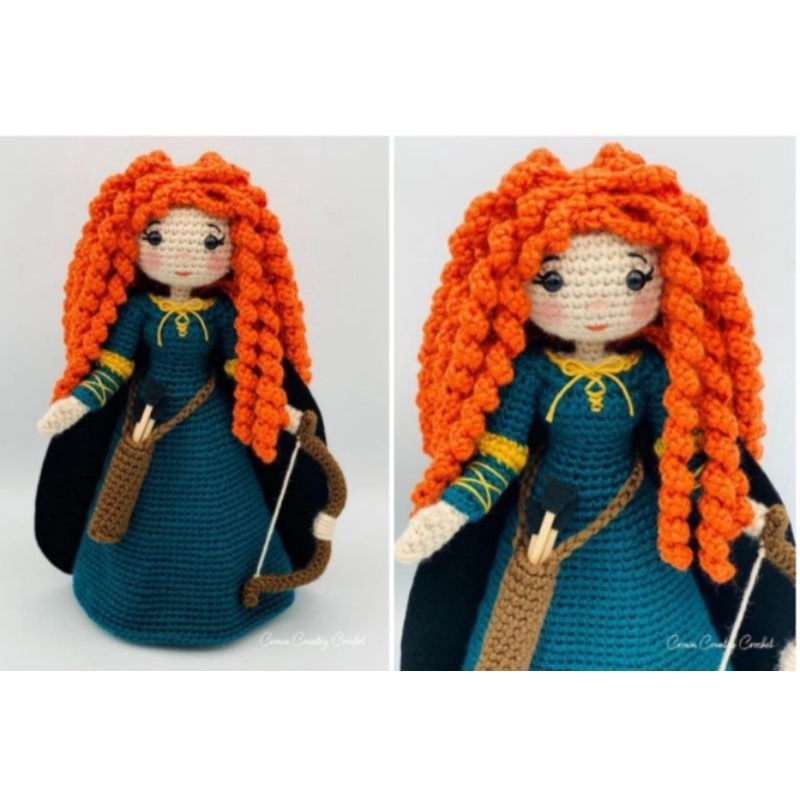 Mérida/ boneca amigurumi/ boneca personagem/ boneca com arco/boneca infantil