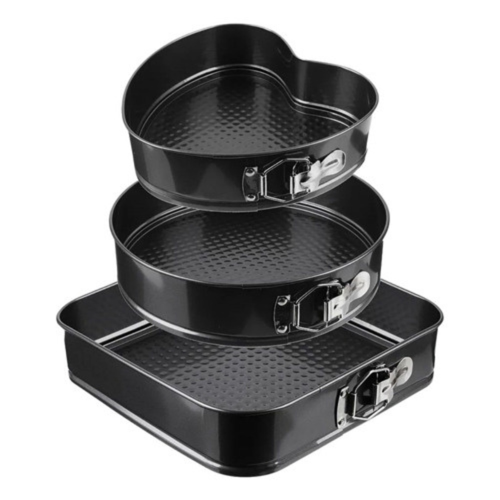 Formas de Bolo com Fundo Removível Antiaderente Kit com 3 formas - 123 ...