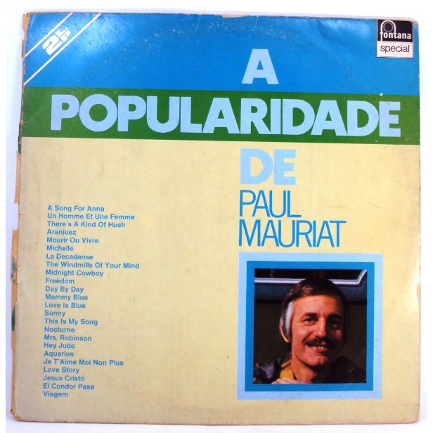 1329 Mvd- Lp 1975- Paul Mauriat- A Popularidade De...- Instrumental- Duplo- Disco Vinil Original- Long Play