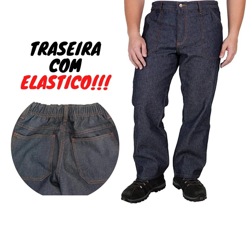 Calça Jeans Reforçada com Elástico para Trabalho - Soldaforte