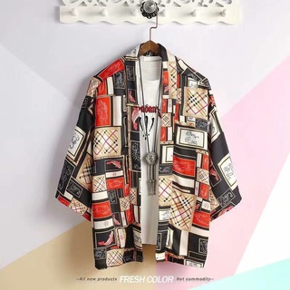 Moda Unissex Camisa Masculina Japonesa Kimono Vintage Cor Preta Estampa De Garça Ukuyo-E