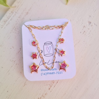 50 Tags 1 Colar e 3 Brincos Personalizadas