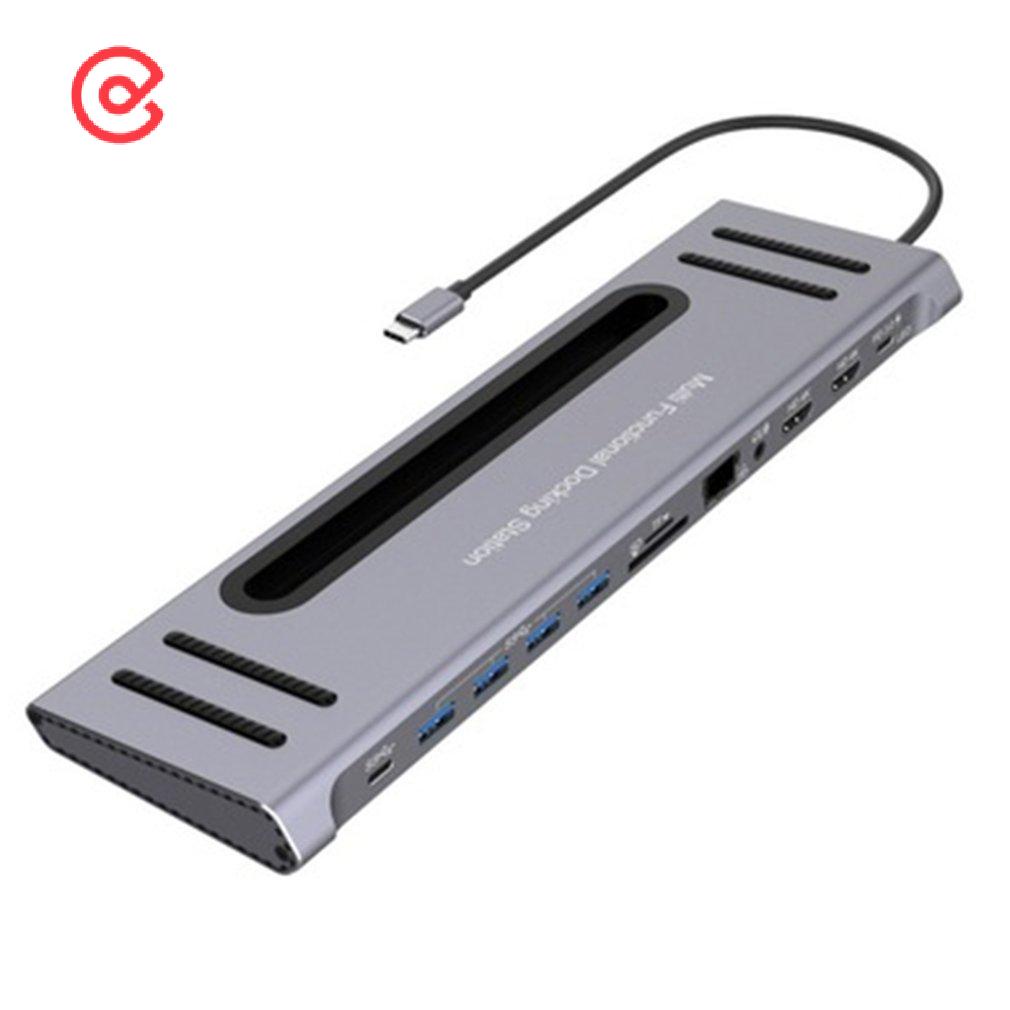 Multifunções 12 Em 1 Docking Station Tipo C Adaptador USB Hub Laptop ...