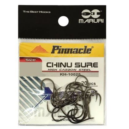 Anzol para pesca Pinnacle Chinu Sure - Sem Farpa - c/ 20pc - VARIOS TAMANHOS