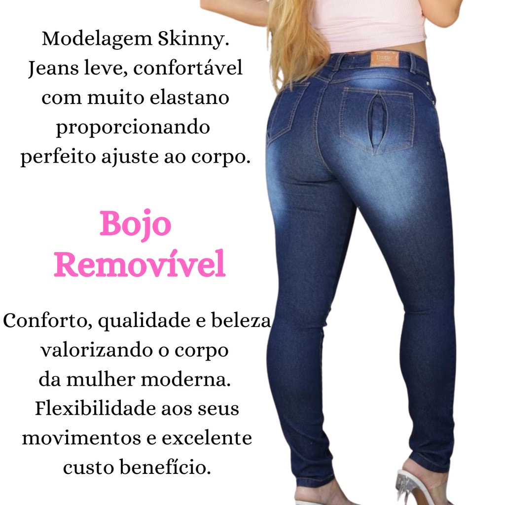Dismantle Rendition Miniature Calça Calca Jeans Cintura Alta Lycra Bojo Removível Modeladora Empina  Bumbum | Shopee Brasil
