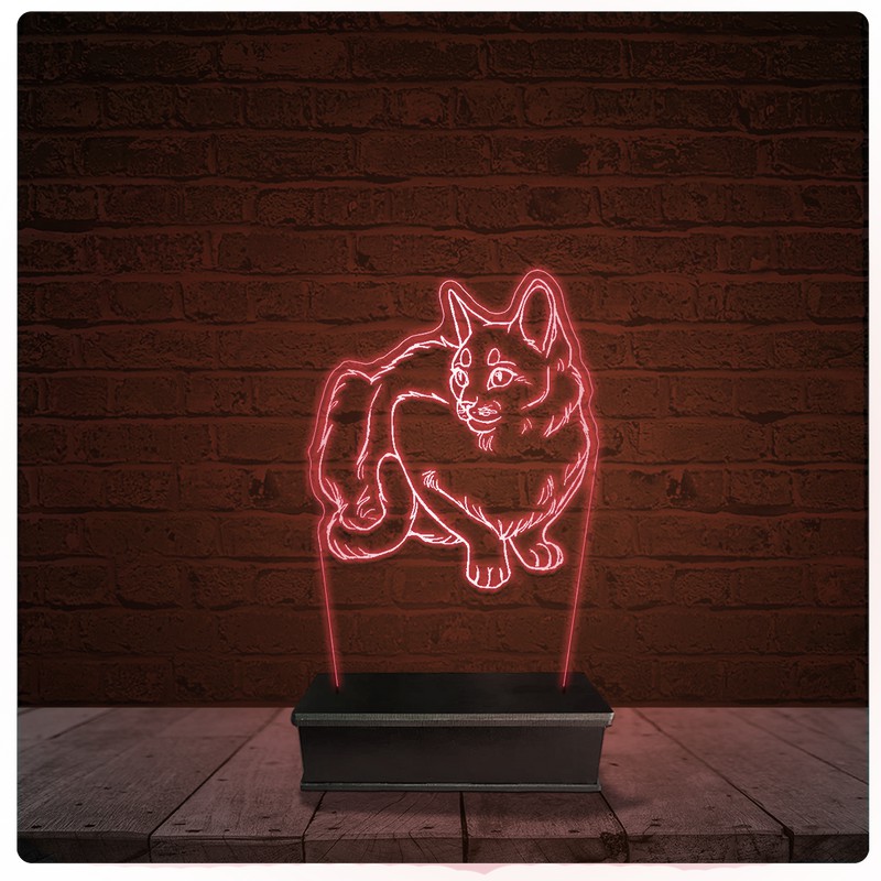 Abajur Luminária Acrílico Led - Gato Pet Shop 23