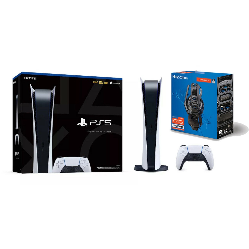 Sony Playstation 5 Digital Version With Plantronics Rig Headphone Pack ...