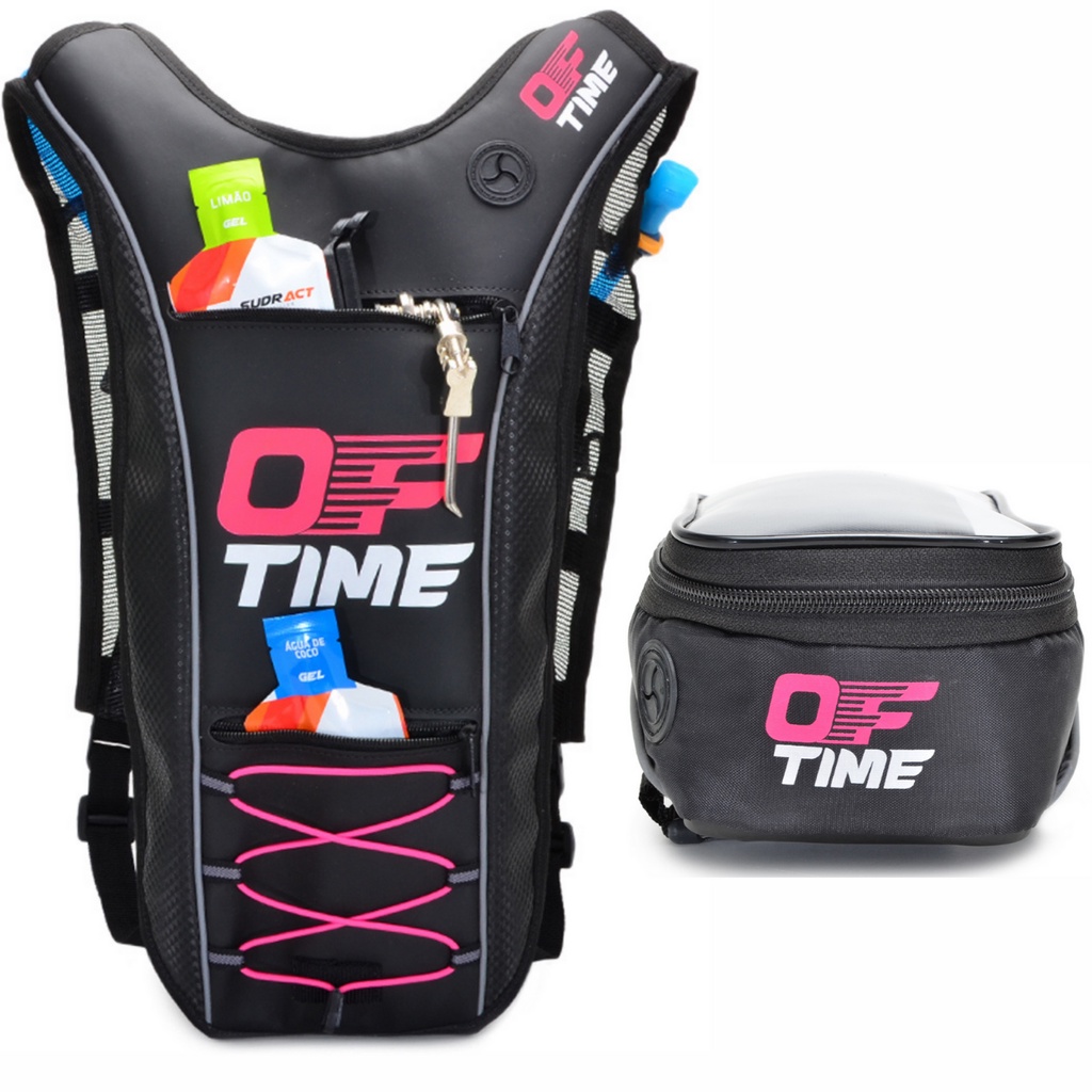Kit Mochila De Hidratação Térmica 2L + Bolsa De Celular P/ Quadro Smartphone e Iphone