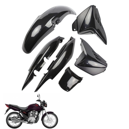 Carenagen Fan 125 2009, 2010, 2011, 2012 e 2013 Kit Preto Injetado em Oferta na Shopee