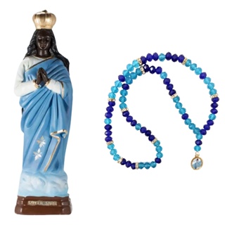 Imagem Santa Sara Kali Gesso 20 cm + Terço Patuá Carro em Oferta na Shopee