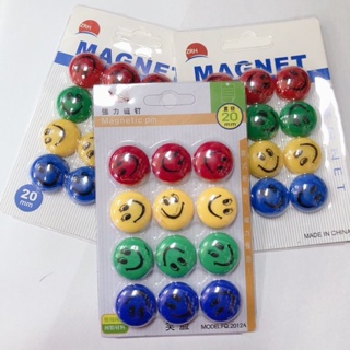 kit12 Ímas Redondos Magnéticos Coloridos Pará Geladeira em Oferta na Shopee