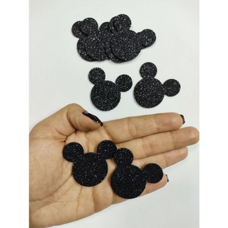Apliques Mickey em EVA com Glitter