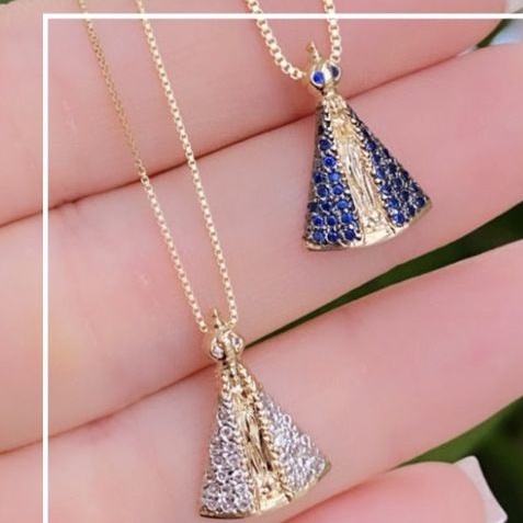 Colar Folheado a ouro 18k Nossa Senhora Aparecida / Colar Nossa Senhora Aparecida BANHADO FOLHEADO Á OURO 18K SEMI JÓIA