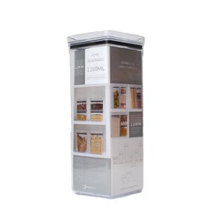 Pote de Acrílico Com Tampa Hermetica Quadrado Para Armazenamentos / Para Sua Cozinha - 2.2 L