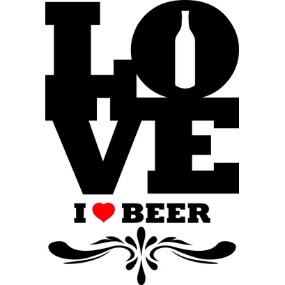 Adesivo para Quadro de Tampinha - Love Beer