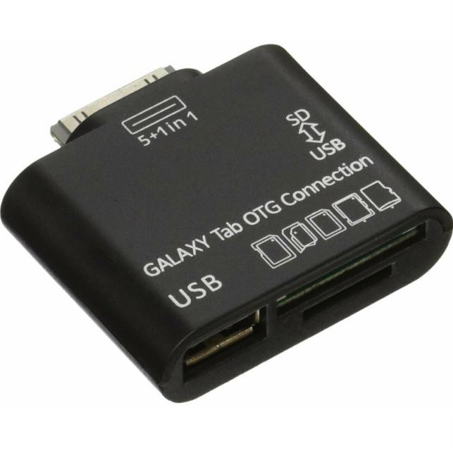 Cabo Adaptador 5 Em 1 Otg Para Tablet Samsung Galaxy Tab Preto