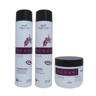 Kit para cabelos danificados ou com química (Vegano) - Acqua Uva Hidratante da marca AcquaRara