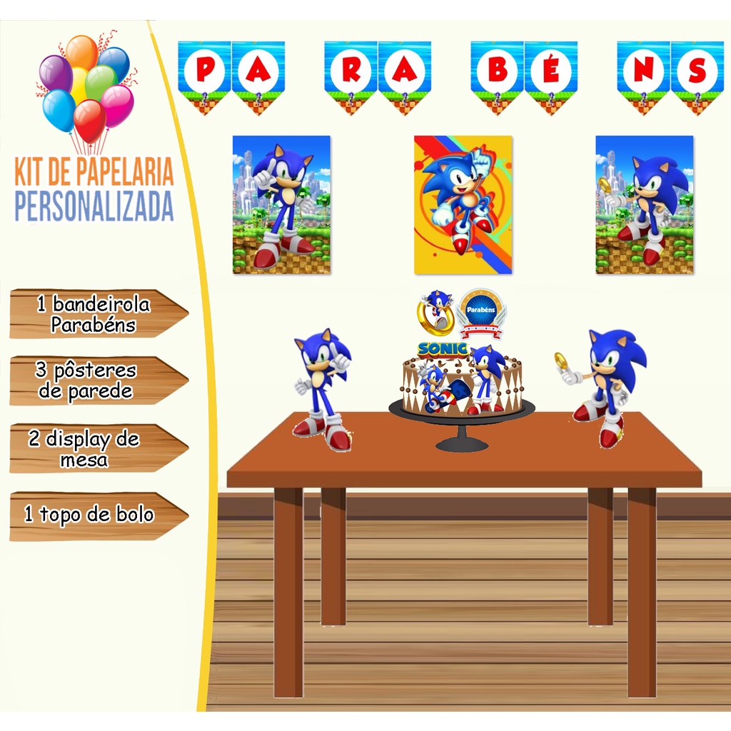 Kit Festa Sonic Personalizado