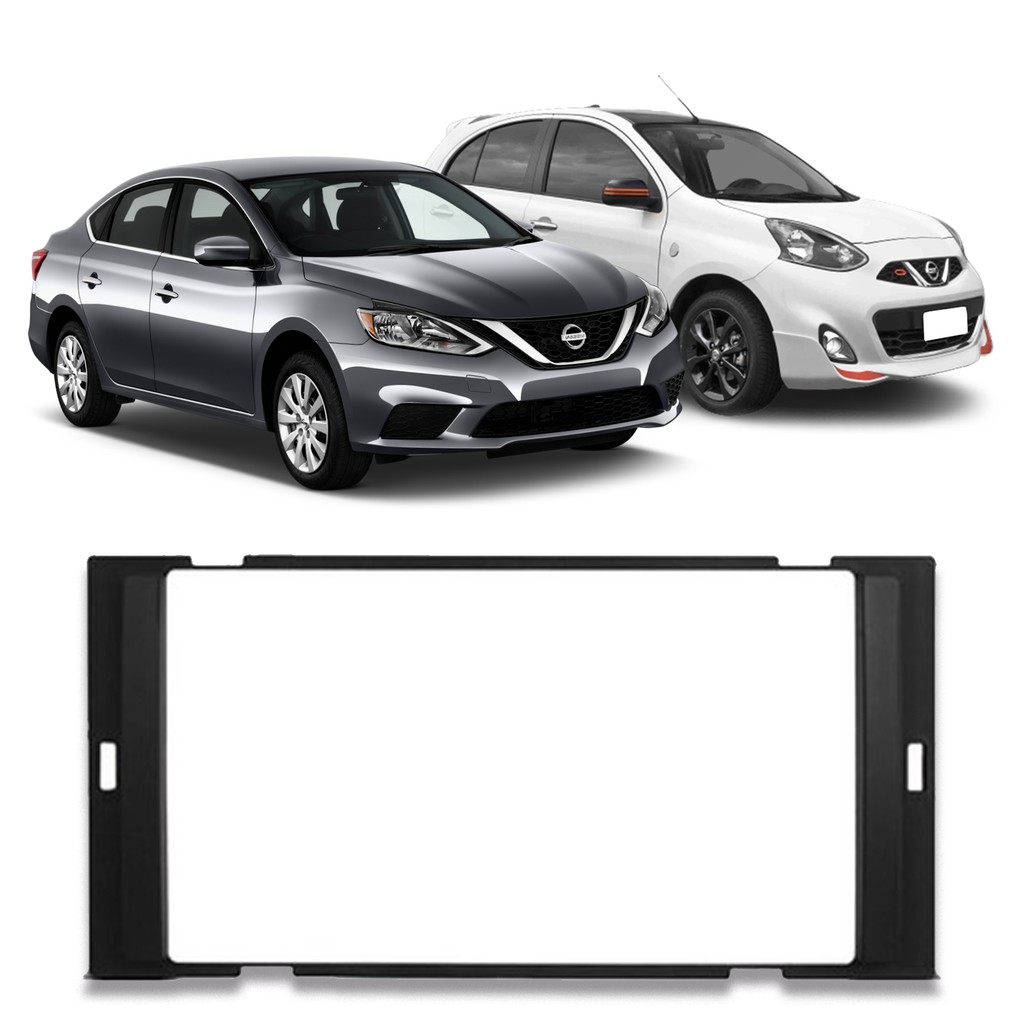 Moldura 1 / 2 Din - New Warch / New Sentra 2014, 2015, 2016, 2017, 2018, 2019 e 2020 - Japonês/Chinês - Preta